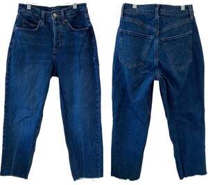 OLD NAVY Extra High Rise Curvy Sky Hi Straight Jeans Size 2 Medium Blue Wash